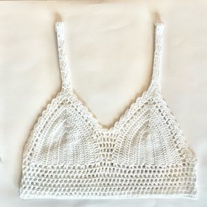M/L off white crochet crop top